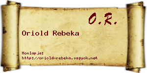 Oriold Rebeka névjegykártya